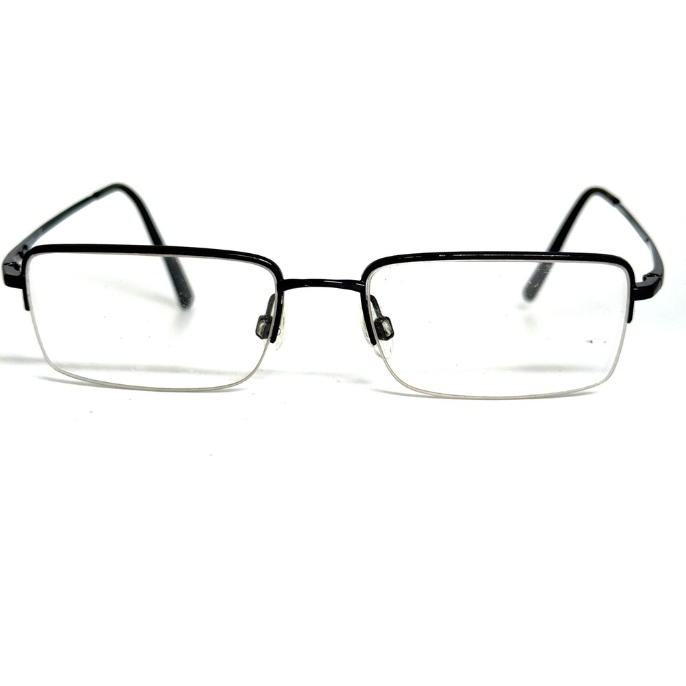 Flexon Davisson 600 413 Black Semi-Rimless Eyeglasses Frames 54-18-145